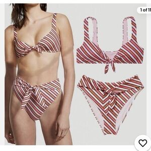 Victoria's Secret and Black Striped Bikini Set